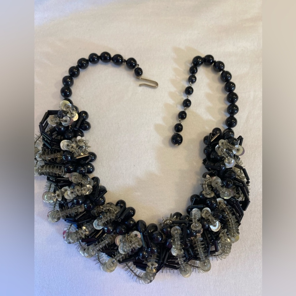 West Germany Sequins and Beads Vintage Necklace